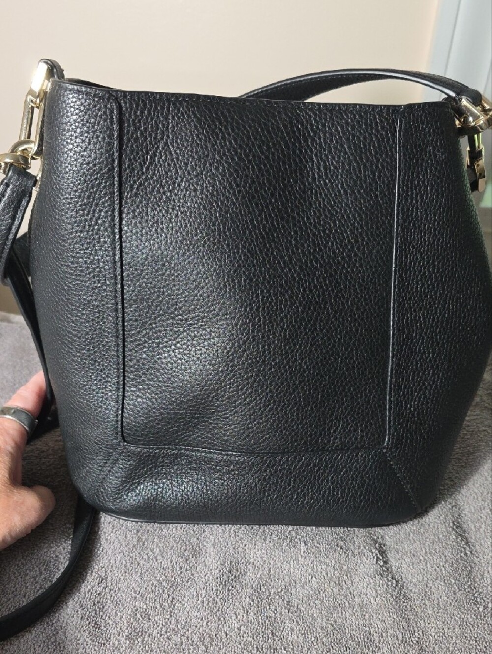 kate spade Black Pebbled Leather Shoulder Bag with Gold Hardware - Picture 2 of 4
